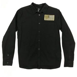 Forever 21 Black Button Up Long Sleeve Shirt